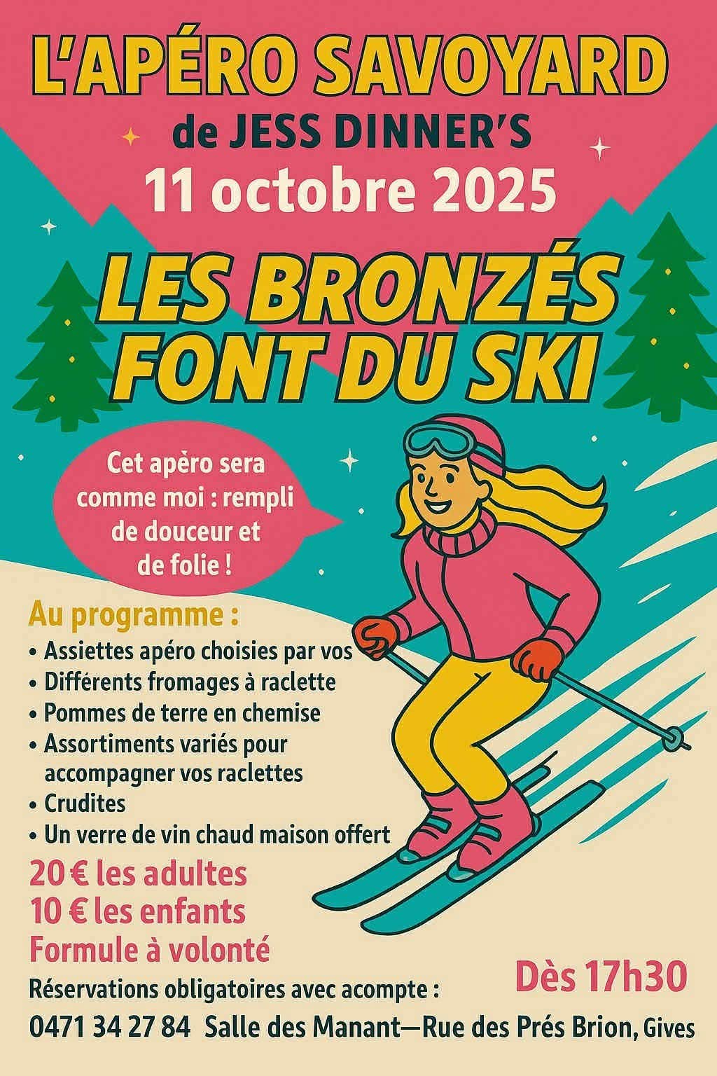 Affiche de l'apéro savoyard de Jess Dinner's du 11 octobre 2025