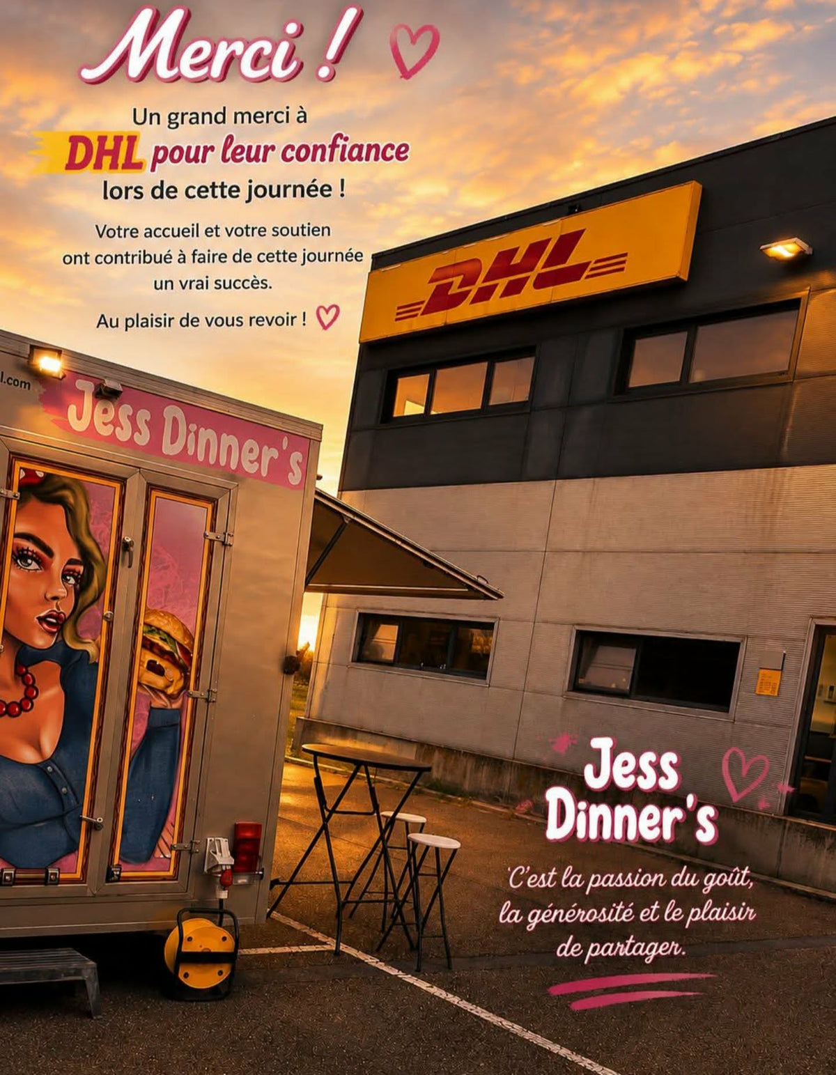 Le food truck Jess Dinner's lors d'une journée entreprise chez DHL