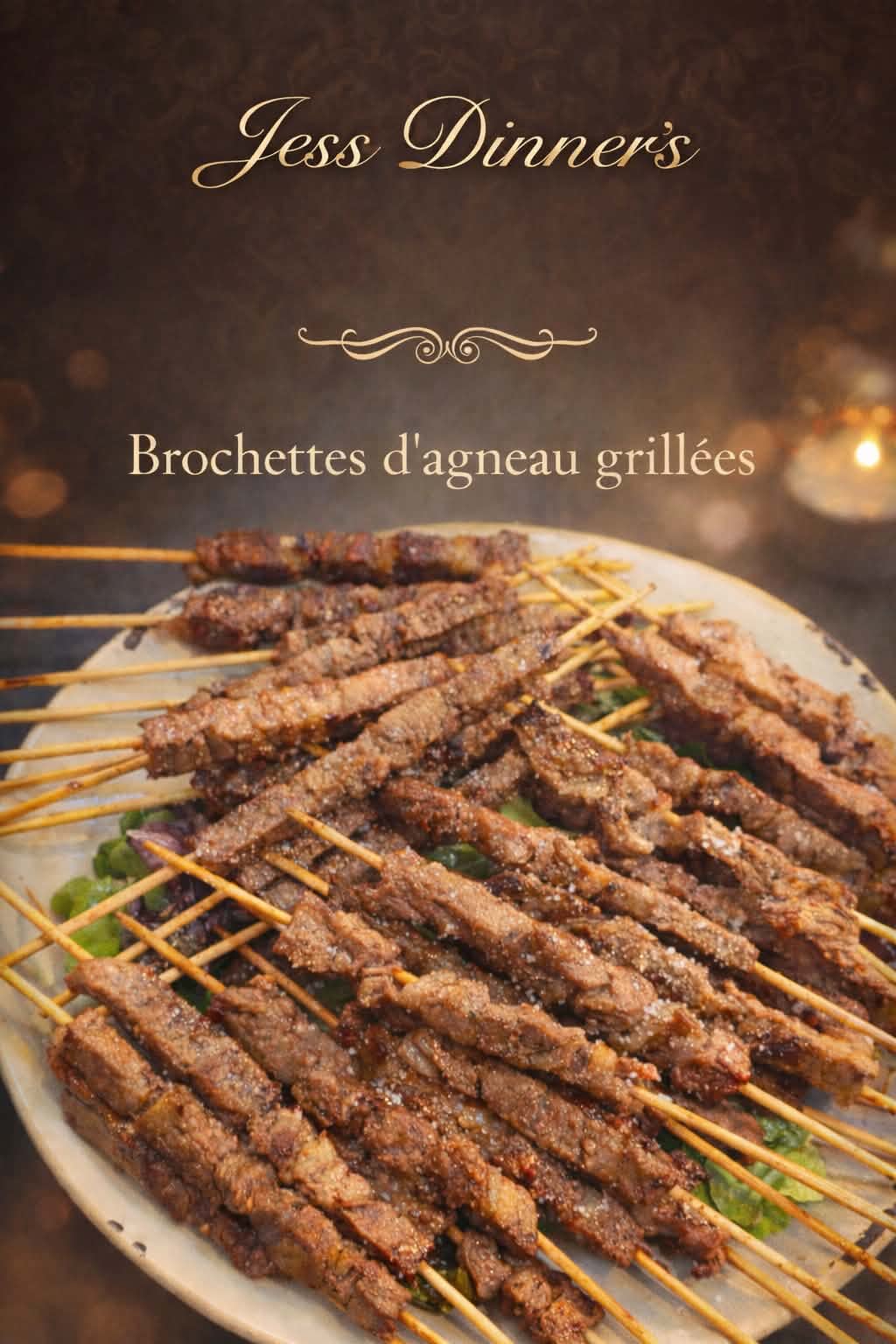 Brochettes d'agneau grillées
