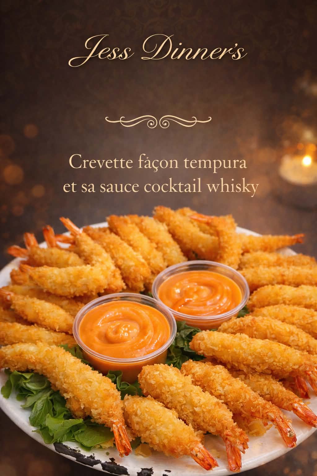 Crevettes façon tempura et sauce cocktail whisky